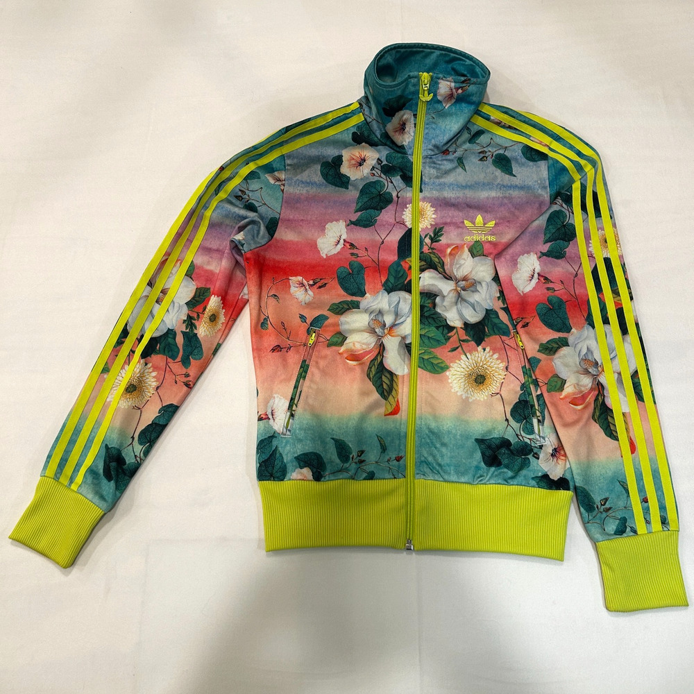 Adidas Women’s Floral Track Jacket Size XS Zip-up.
